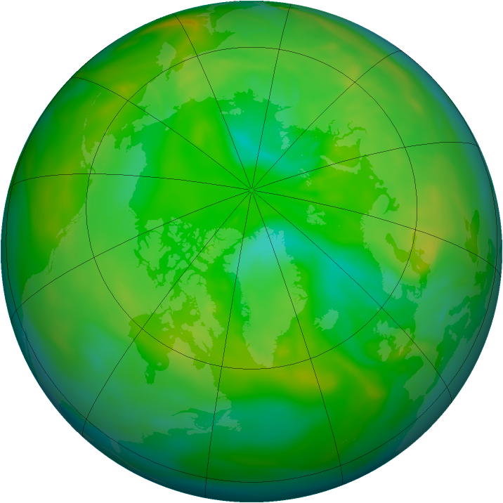 Arctic ozone map for 29 June 2005